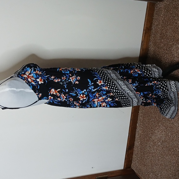 Jealous Tomato blue floral print high low maxi dress size small - Picture 5 of 15